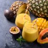 Mango,And,Papaya,Smoothie,With,Tropical,Fruits,,Pineapple,And,Passion