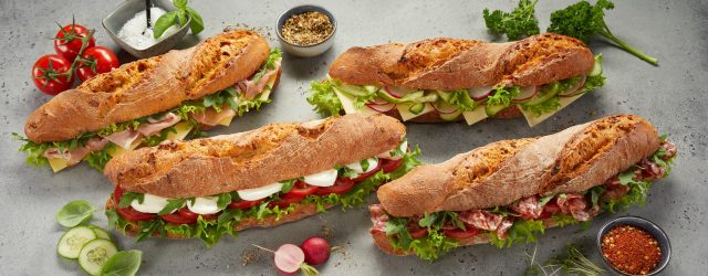 From,Above,Of,Appetizing,Freshly,Made,Baguette,Sandwiches,Filled,With